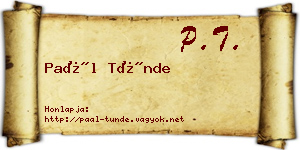 Paál Tünde névjegykártya