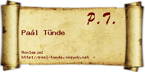Paál Tünde névjegykártya