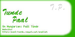 tunde paal business card