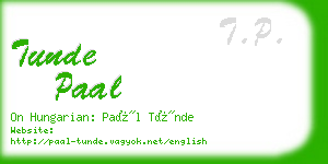 tunde paal business card